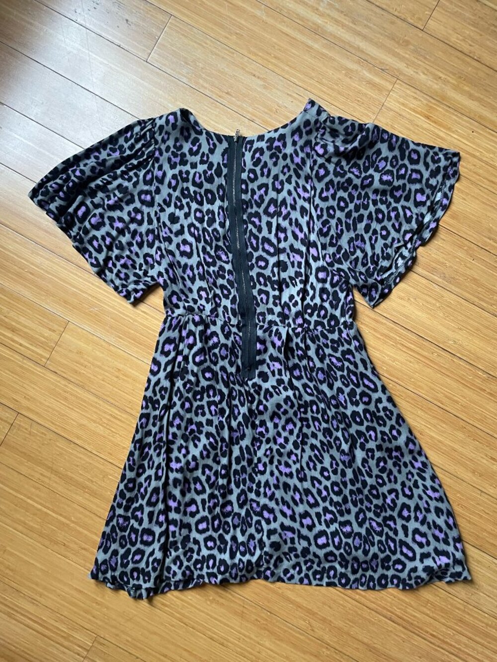 STELLA MCCARTNEY Grey and Purple Leopard / Cheetah Mini Dress - Picture 2 of 4